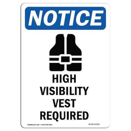 OSHA Notice, 18 Height, Rigid Plastic